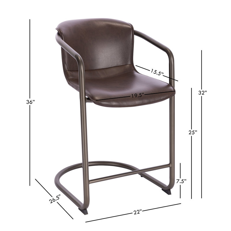 Tabouret de comptoir de 25 po Aubree, Brun