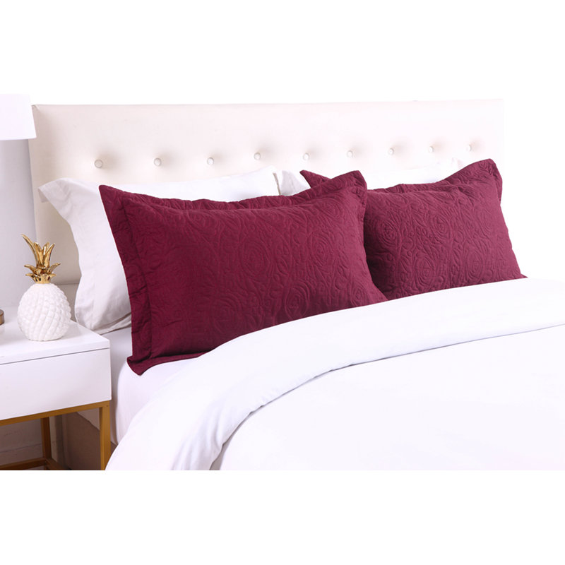 P-solid Shams Bedding, Burgundy, King