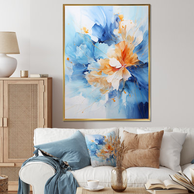 «Blue Inner Journey», impression d'art mural abstrait en spirale bleue et blanche