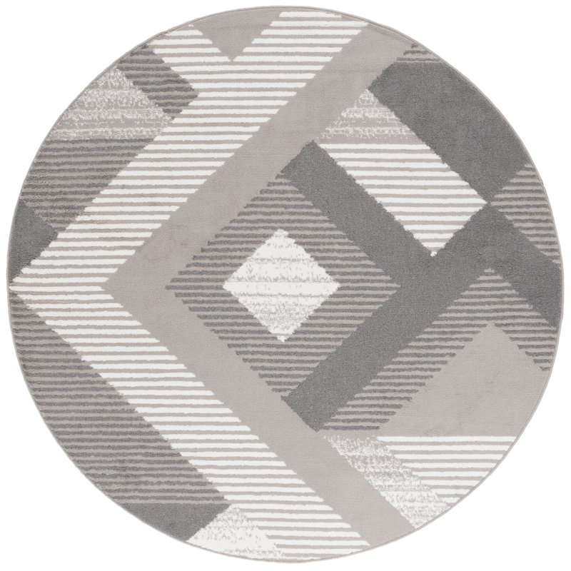 Henslie Performance Geometric Rug, Round 6'7"