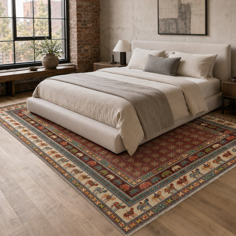 Floral Cotton and Chenille Flatweave Area Rug, 80 x 150 cm