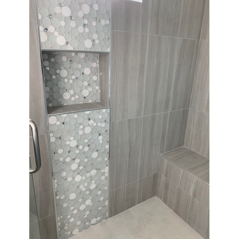 11.6"X11.6" Sparkly Glass And Stone Mosaic Tile