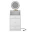 Bureau de coiffeuse blanc 3 en 1 avec miroir et 2 tiroirs de rangement, fonction de charge, tabouret rembourré, compact pour spa et station spacieuse, coiffeuse