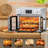 PlumChef 26QT Large Capacity French Double-Door Air Fryer Convection Toaster Oven, 1700W, 14 Preset Menus, 7-in-1 Multi-Function (Bake, Roast, Gril,Toast,Dehydrate&Defrost), Stainless Steel,silvery