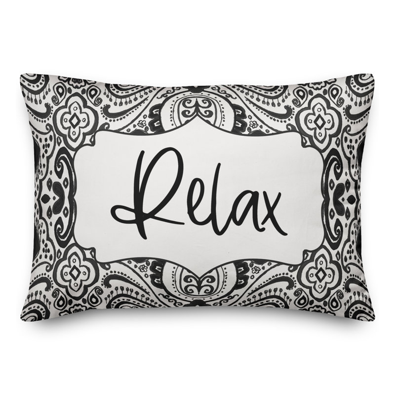  Housse de coussin rectangulaire et insert Relax, Noir