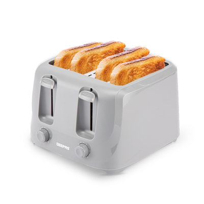 GEEPAS 4 Slice Toaster 6 Browning Levels with 2 Controls, Cancel Function 2 Removable Crumb Trays 1400W