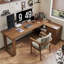 Bureau en coin en coin avec bibliothèque en bois massif en forme de L-1088039689-1088039735