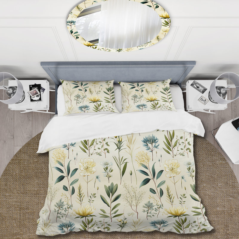 Ensemble de housse de couette Coastal Elegance - Plants, Housse de couette simple + 1 taie décorative stan