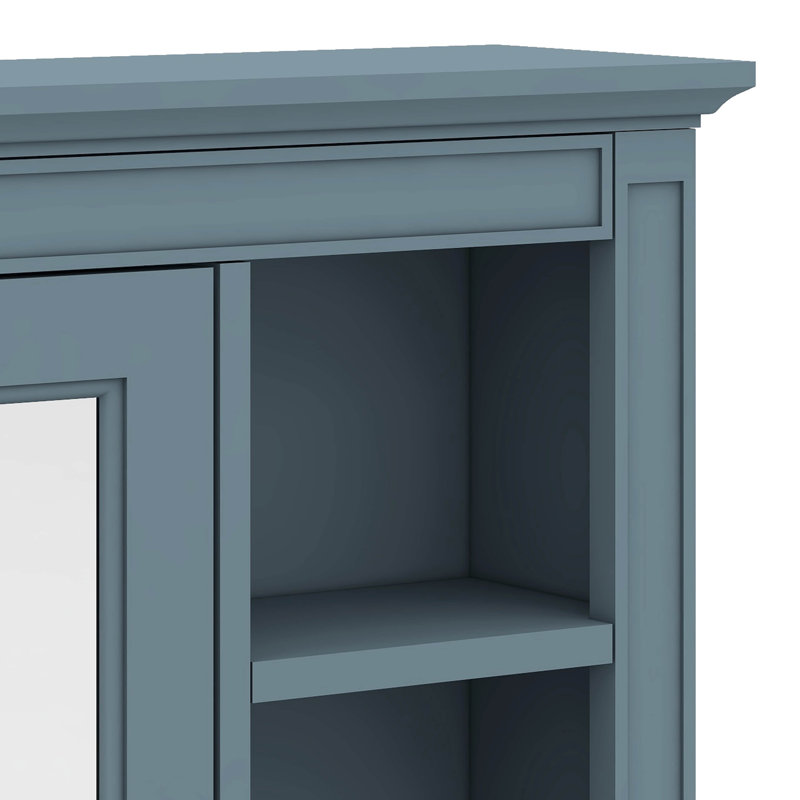 Armoire de rangement murale pour salle de bain, armoire murale moderne avec miroir, 3 tablettes ouvertes