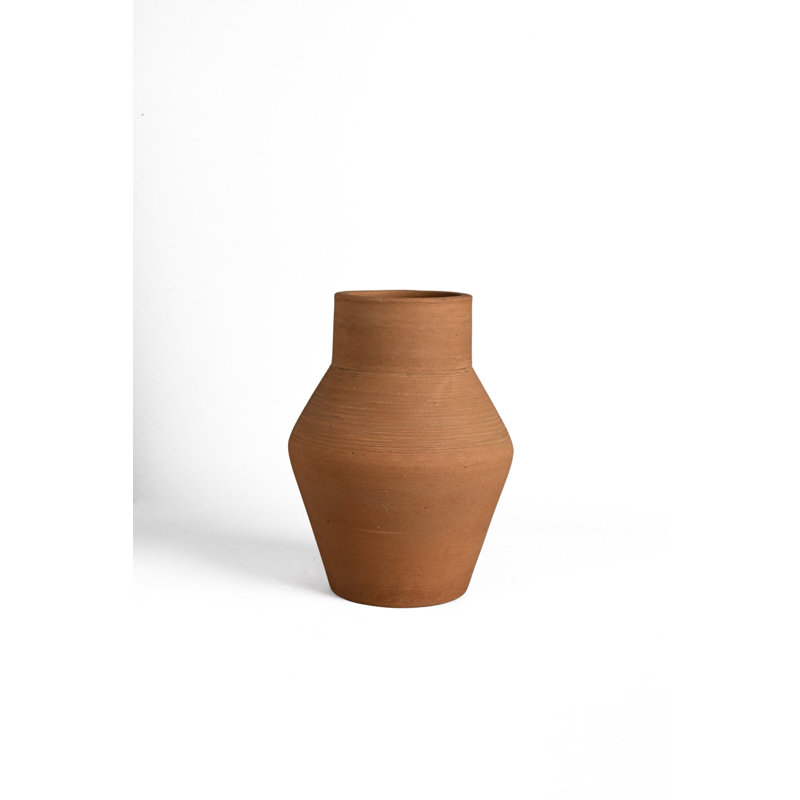 Terracotta Vase Natural H 8.7" & Dia 6.1", Natural 