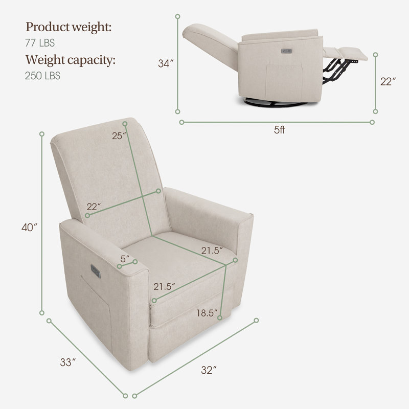 Fauteuil oscillant et rotatif, Sable pâle