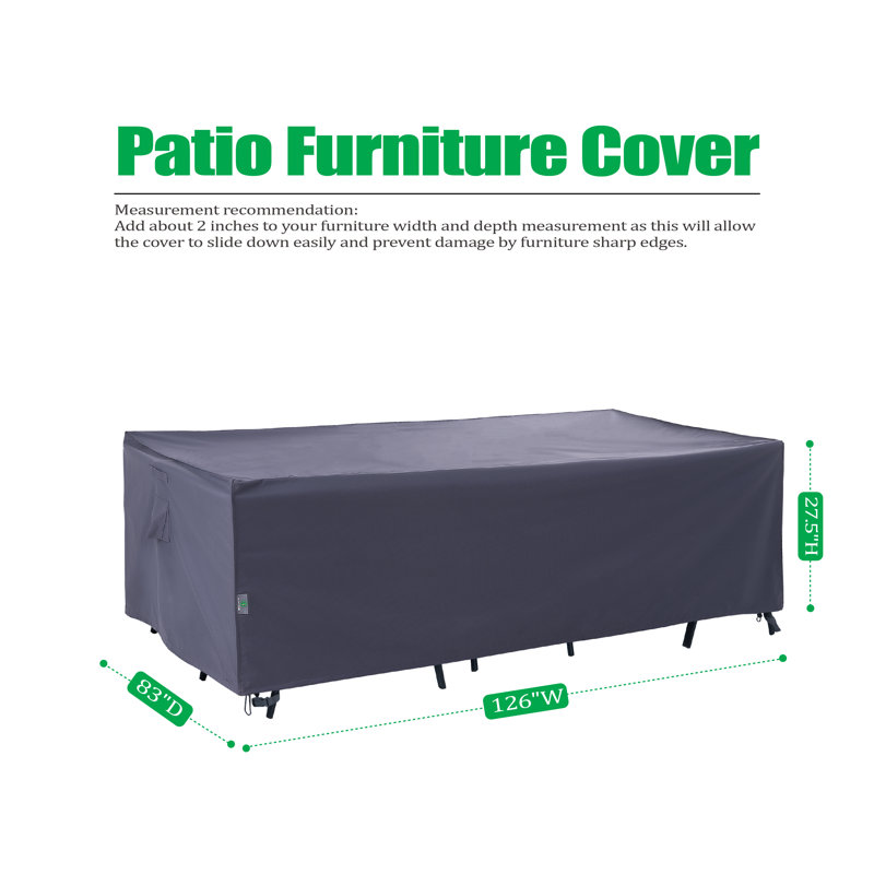 Premium Waterproof Outdoor Patio Rectangular Table Cover: Latest Rip-Stop Fabric, 3-Year Warranty, Gray