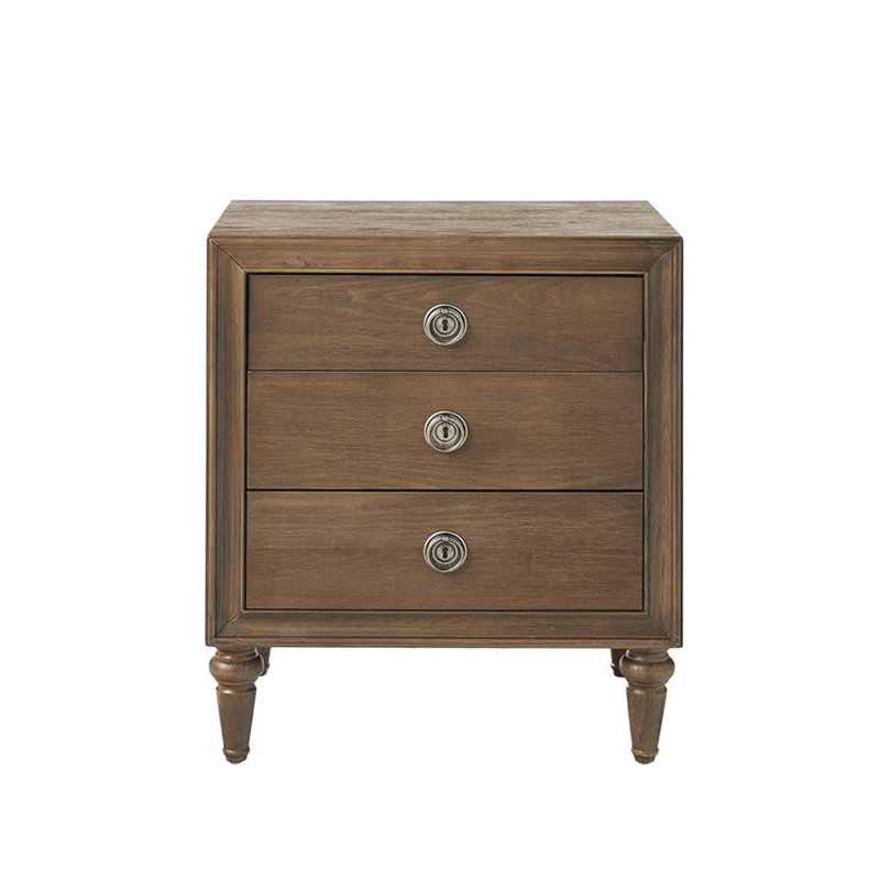 Table de chevet 3 tiroirs en bois