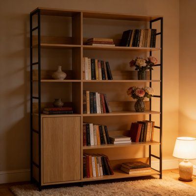 Single door cabinet layer bookshelf