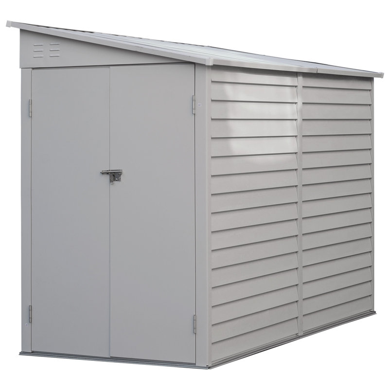 Outdoor Steel Storage Shed, White