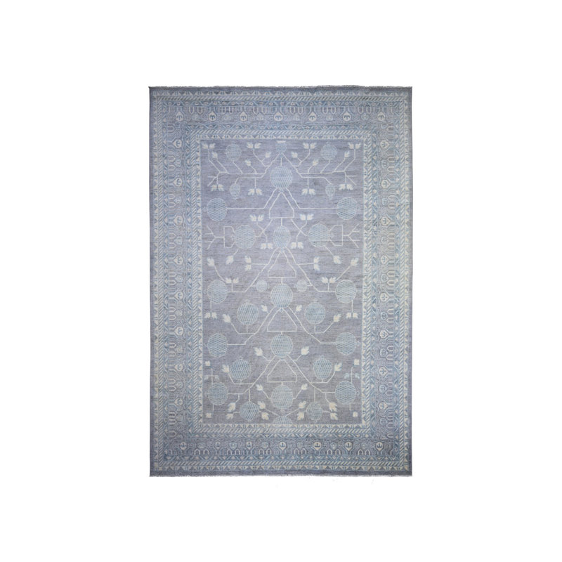 Tapis surdimensionné en laine noué à la main gris pierre 10 pi x 14 pi 7 po 25E565478604452CBFE194E879FC4042