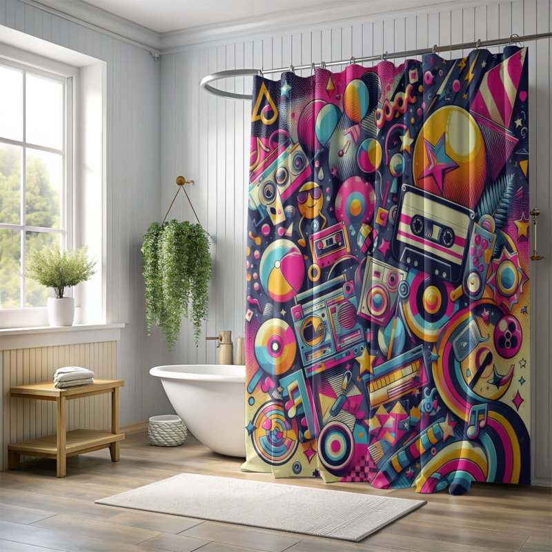 Rideau de douche standard 1 pièce Dakodah, H 74 po x l 71 po