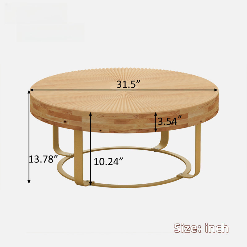 Lucasville Solid Wood Top Single Coffee Table, Gold