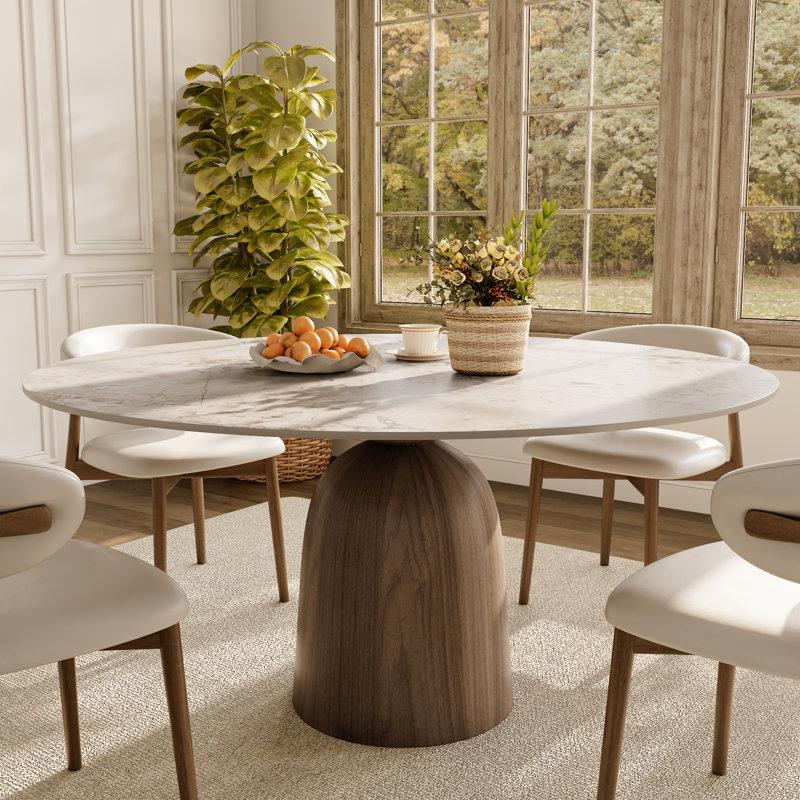 5 Piece Dining Set Kitchen Table And Chairs, 29.52" H x 47.24" L x 47.24" W, Monet's Garden