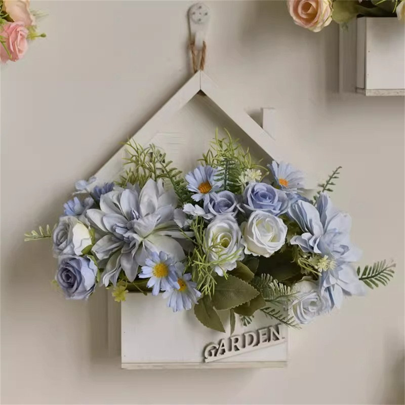 Couronne de linteau artificielle à fleurs séchées