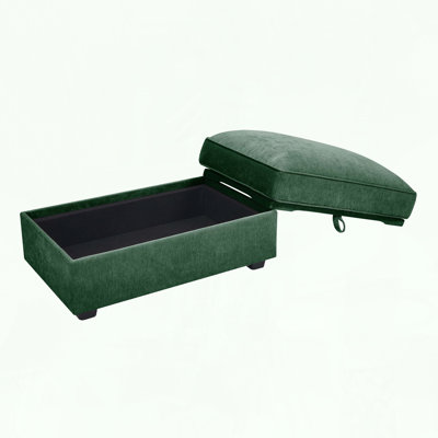 Ottoman with Hidden Storage and Chenille Fabric