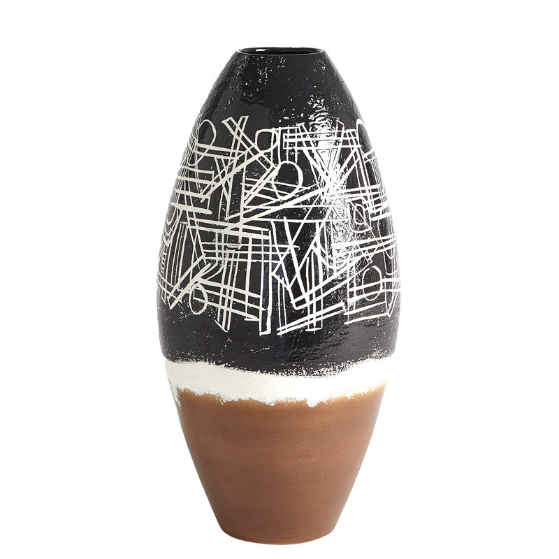 Tribal Elegance Handcrafted Ceramic Bud Vase