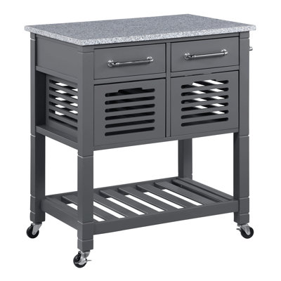 Teresia Granite Top Kitchen Cart