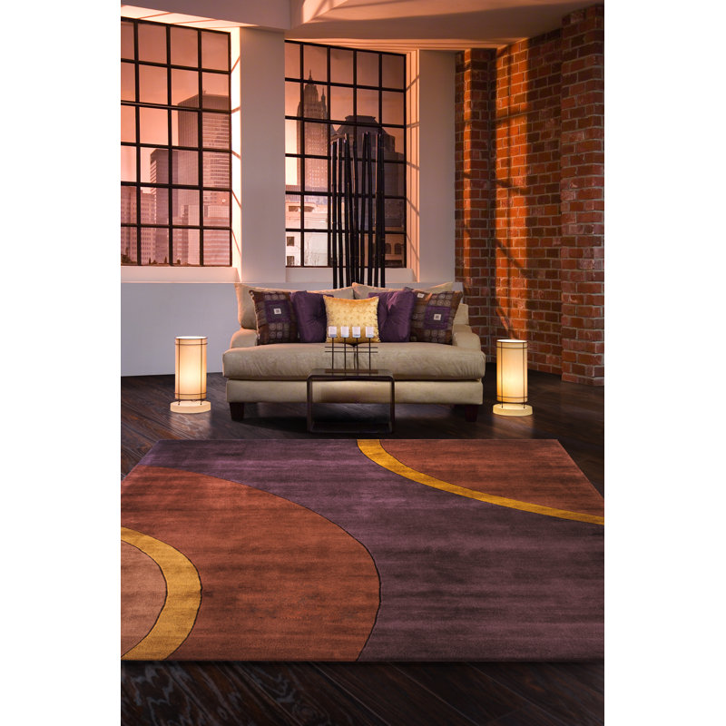 New Wave 80 Teal Contemporary Wool Rug - SAMPLE