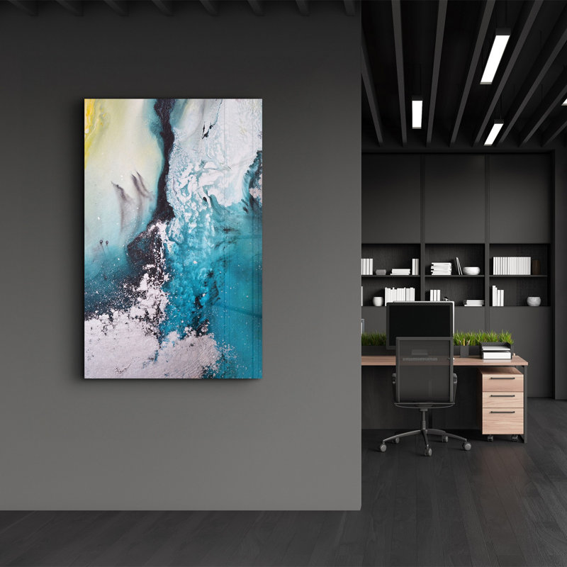 Élégante peinture murale en verre trempé de 13,8 po x 21,7 po | 100% verre trempé, épaisseur: 0,16 pouce | Imprimé UV pour des couleurs éclatantes | Parfait pour la décoration intérieure, le salon et les espaces de bureau