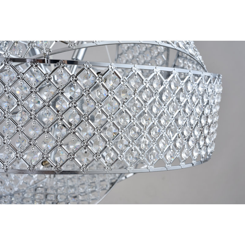 Rejtano Transitional 9-Light Crystal Shade Chandelier 