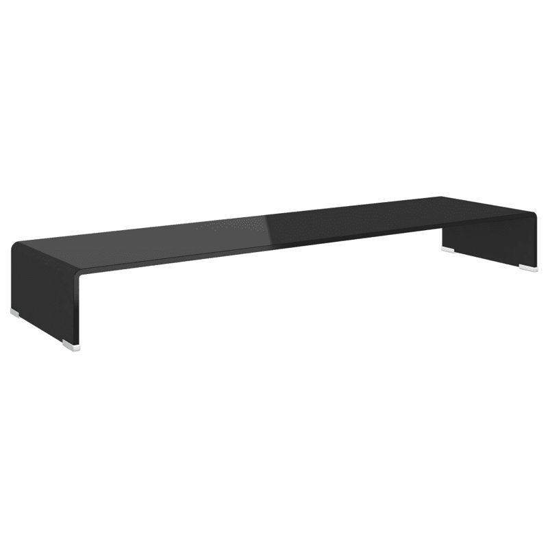 Wakeland TV Stand/Monitor Riser Glass, Black, 110cm