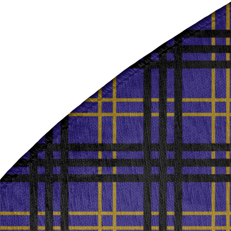 Tapis à carreaux mauve, Rond 5 pi