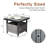 Square Steel Outdoor Side Table Umbrella Hole , 22 " W 22 " D-1913382077