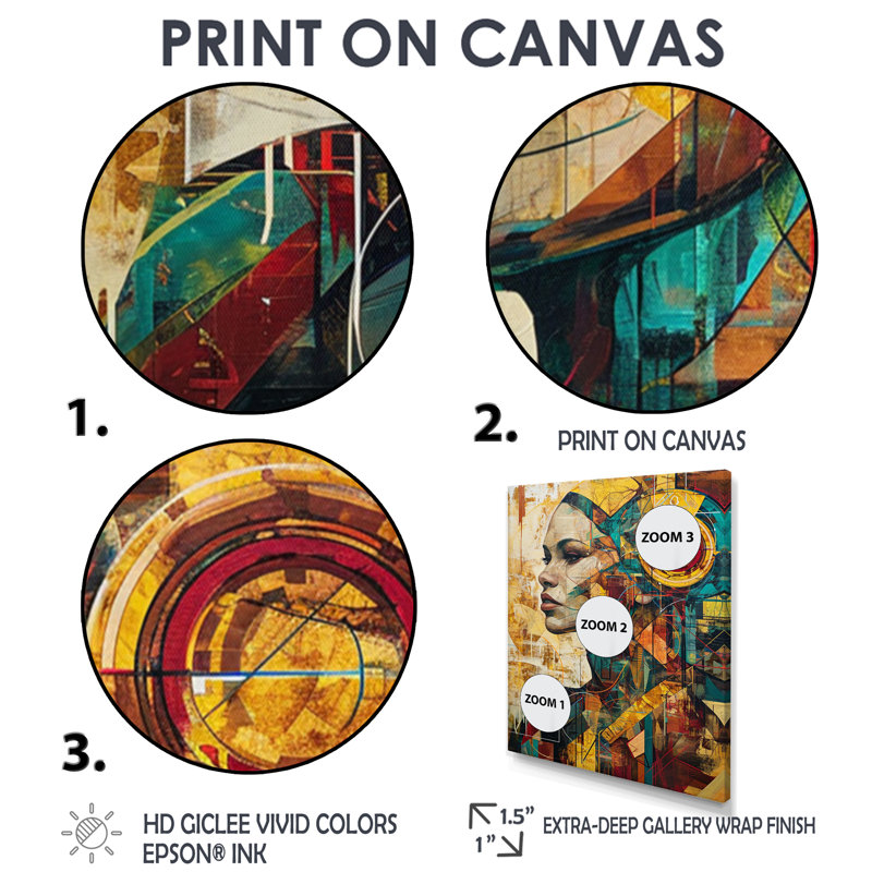 «Boho Beauty Vintage Grunge Collage - Abstract Portraits», reproduction d'art mural, Cadre flottant noir, H 20 po x l 12 po