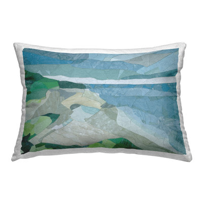 Ocean Overlook Abstraction Outdoor Printed Pillow by Coco Good