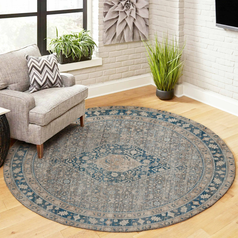 Tapis bleu Lucia 5 pi 0 po x 5 pi 0 po