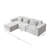 L-Shaped Modular Sectional Sofa, 3-Seater With Ottoman, Striped Corduroy Fabric, High-Density Foam For Home, Apartment, Office-99054278