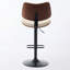 Swivel Faux Leather Upholstered Metal Bar Stools Set with Back-1298418982