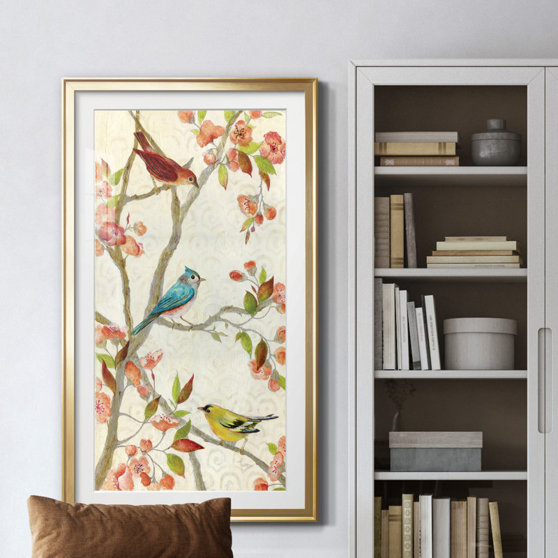 Chanson du printemps - peinture encadrée, Doré, H 10,5 po x l 18,5 po x P 1,5 po