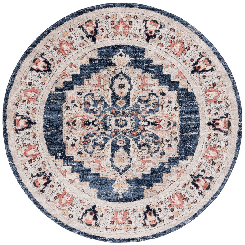 Luna Performance Oriental Rug, Round 6'7"