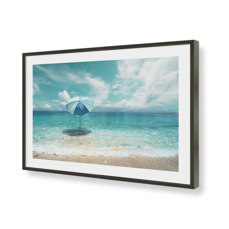 «Solitude in Aqua», reproduction d'art, H 12 po x l 15 po, Noir satiné