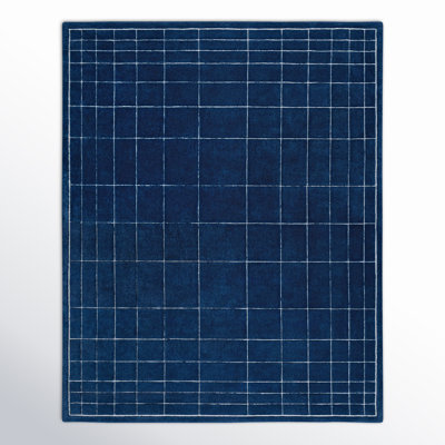 Mallory Hand-Woven Midnight Blue Geometric Rug