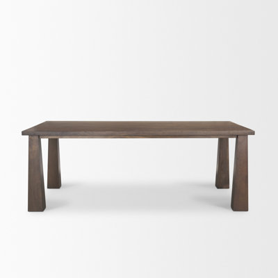 Rectangular Dark Brown Solid Wood Dining Table