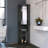 Oak Bar Cabinet With 3 Shelf, Twin Glass Doors, And Elegant Interior Design Look