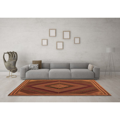 Tapis contemporains brun lavable à la machine 2644