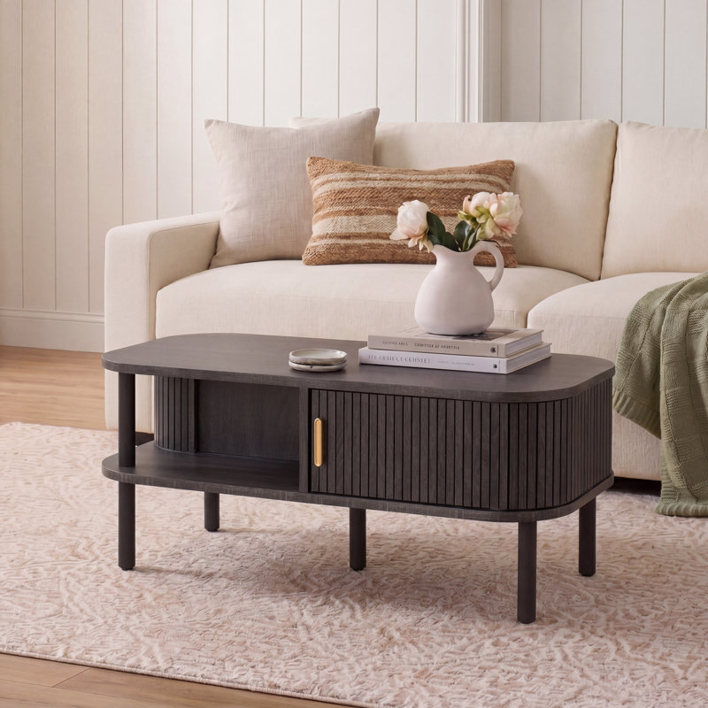 Cestar Single Coffee Table,  Distressed Black