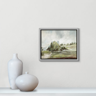 «Green Country Road» par Allison Pearce - reproduction encadrée sur toile