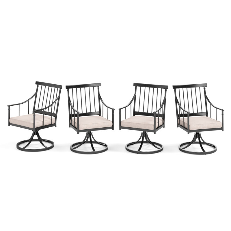 Fauteuil de patio pivotant avec coussin Aiona