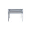 Lit mezzanine double en bois d'hévéa avec échelle, gris-393542968