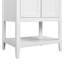 Lavabo de salle de bain moderne élégant en céramique blanche 24 po avec tablette ouverte en bois massif-116234450